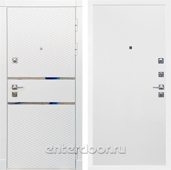 Входная металлическая дверь Сенатор Бастион 3к Гладкая (Белый матовый / Белый матовый)