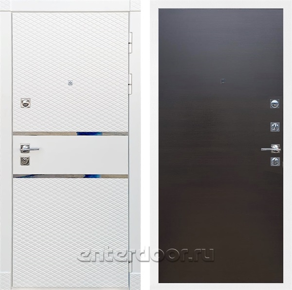 Входная металлическая дверь Сенатор Бастион 3к Гладкая (Белый матовый / Венге поперечный)