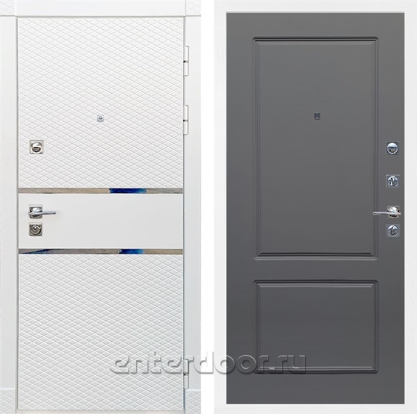 Входная металлическая дверь Сенатор Бастион ФЛ-117 (Белый матовый / Графит софт)