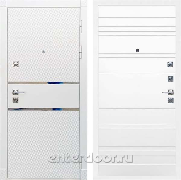 Входная металлическая дверь Сенатор Бастион ФЛ-14 (Белый матовый / Белый ясень)