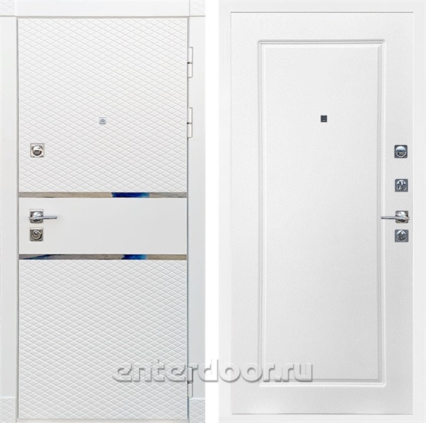 Входная металлическая дверь Сенатор Бастион ФЛ-119 (Белый матовый / Белый ясень)