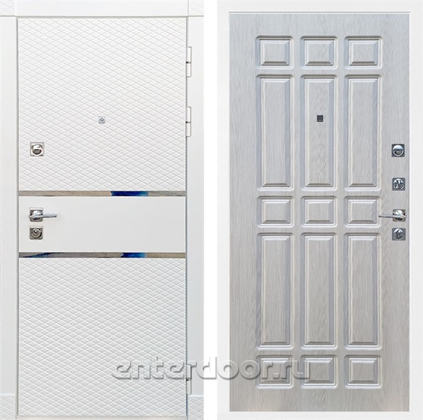 Входная металлическая дверь Сенатор Бастион ФЛ-33 (Белый матовый / Лиственница беж)