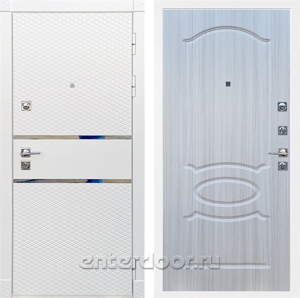 Входная металлическая дверь Сенатор Бастион ФЛ-128 (Белый матовый / Сандал белый)