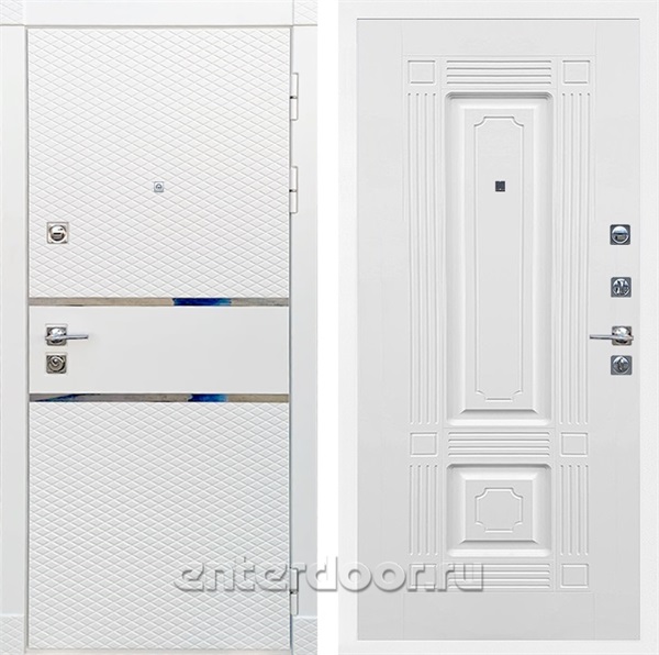 Входная металлическая дверь Сенатор Бастион ФЛ-2 (Белый матовый / Белый ясень)