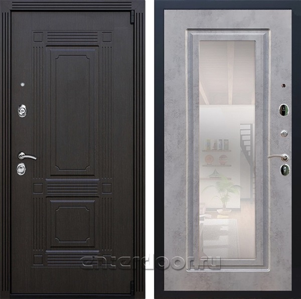 Входная дверь Армада Эстет 3к с зеркалом ФЛЗ-120 (Венге / Бетон темный) - фото 102867