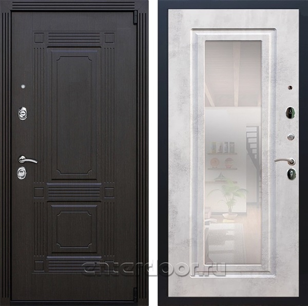Входная дверь Армада Эстет 3к с зеркалом ФЛЗ-120 (Венге / Бетон светлый) - фото 102869