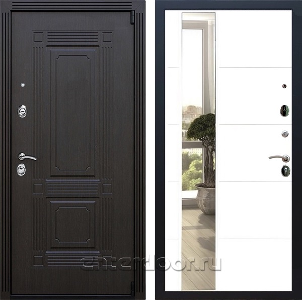 Входная дверь Армада Эстет 3к с зеркалом ЛФЛС-19 (Венге / Белый матовый) - фото 102875