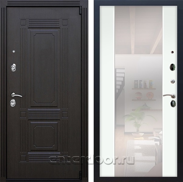 Входная металлическая дверь Армада 9 Викинг с зеркалом СБ-16 (Венге / Белый ясень)
