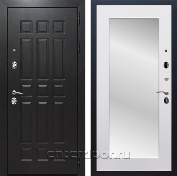 Входная дверь Армада Престиж ФЛ-33 ЧШ с зеркалом Пастораль (Венге / Белый матовый) - фото 103906