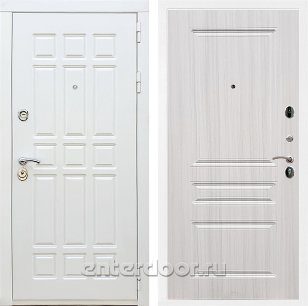 Входная металлическая дверь Сиэтл White ФЛ-243 (Белый матовый / Сандал белый)
