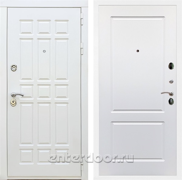 Входная металлическая дверь Сиэтл White ФЛ-117 (Белый матовый / Белый матовый)