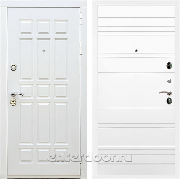 Входная металлическая дверь Сиэтл White ФЛ-14 (Белый матовый / Белый матовый)