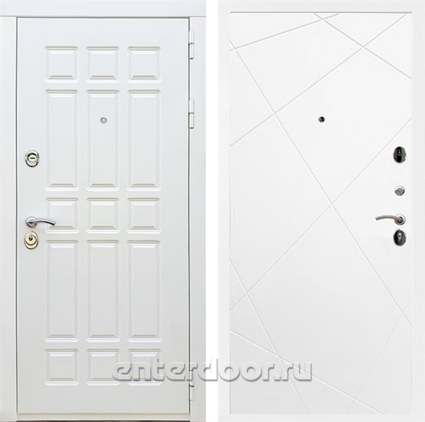 Входная металлическая дверь Сиэтл White ФЛ-291 (Белый матовый / Белый матовый)