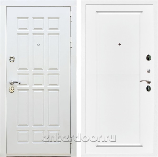 Входная металлическая дверь Сиэтл White ФЛ-119 (Белый матовый / Белый матовый)
