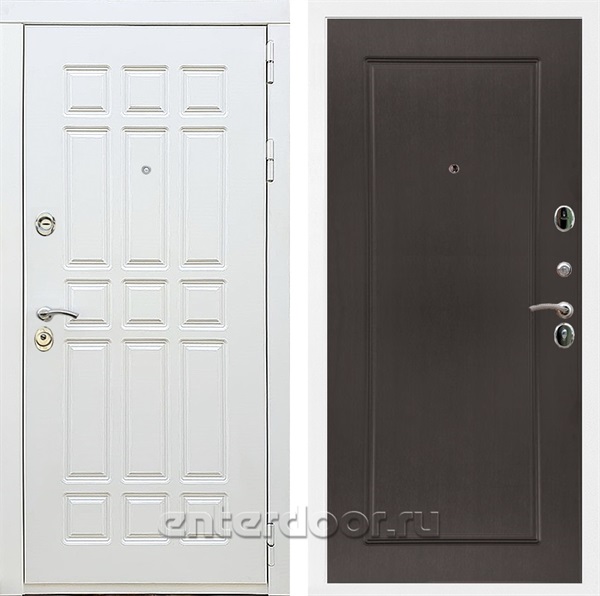 Входная металлическая дверь Сиэтл White ФЛ-119 (Белый матовый / Венге)