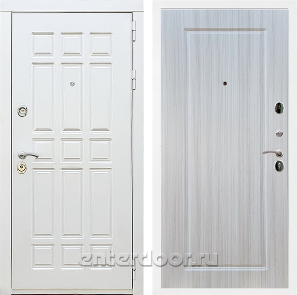 Входная металлическая дверь Сиэтл White ФЛ-119 (Белый матовый / Сандал белый)