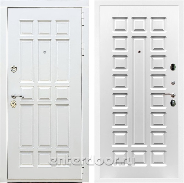 Входная металлическая дверь Сиэтл White ФЛ-183 (Белый матовый / Белый ясень)