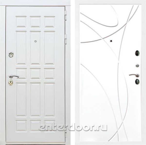 Входная металлическая дверь Сиэтл White ФЛ-247 (Белый матовый / Белый матовый)