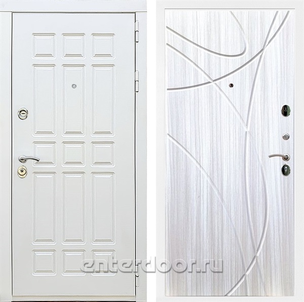 Входная металлическая дверь Сиэтл White ФЛ-247 (Белый матовый / Сандал белый)