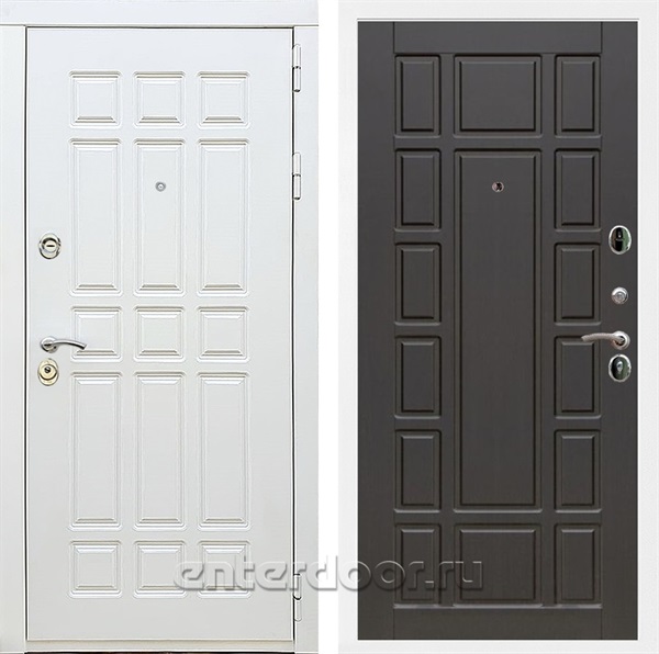 Входная металлическая дверь Сиэтл White ФЛ-244 (Белый матовый / Венге)