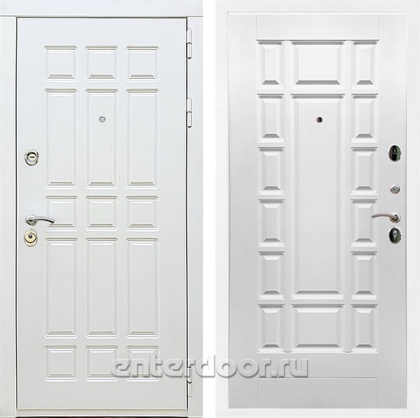 Входная металлическая дверь Сиэтл White ФЛ-244 (Белый матовый / Белый ясень)