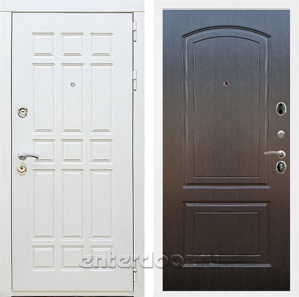 Входная металлическая дверь Сиэтл White ФЛ-138 (Белый матовый / Венге)