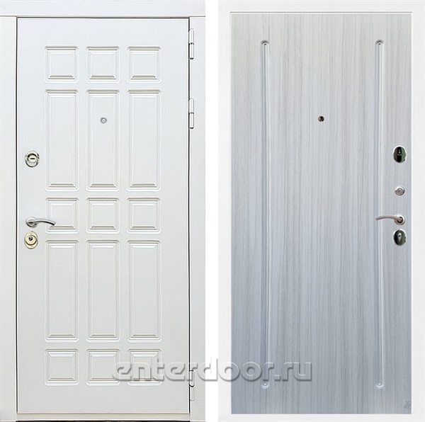 Входная металлическая дверь Сиэтл White ФЛ-68 (Белый матовый / Сандал белый)
