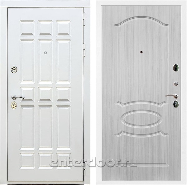 Входная металлическая дверь Сиэтл White ФЛ-128 (Белый матовый / Сандал белый)