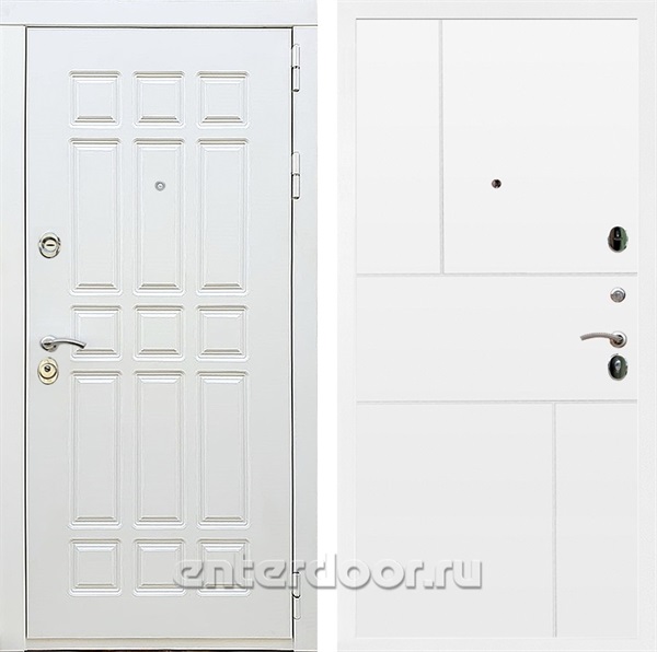 Входная металлическая дверь Сиэтл White ФЛ-290 (Белый матовый / Белый матовый)