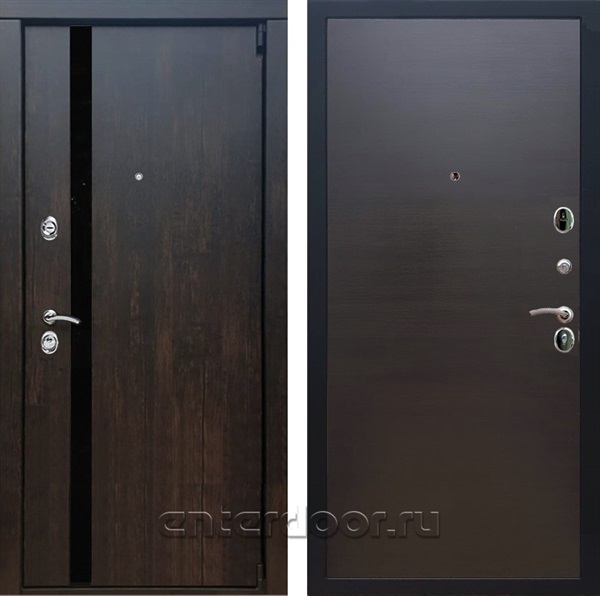 Входная металлическая дверь Премьер 3К Гладкая (Тиковое дерево / Венге поперечный)
