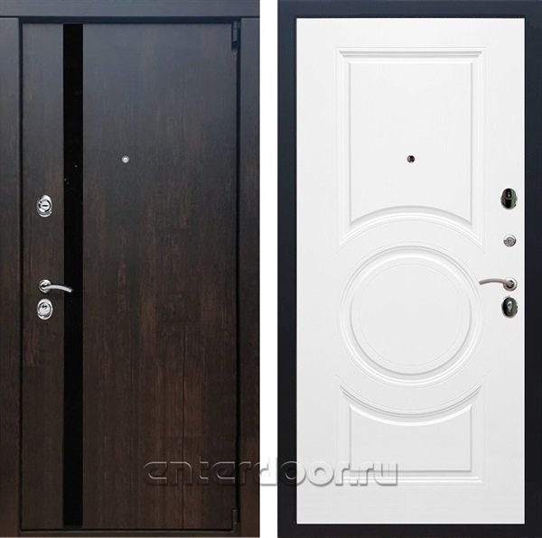 Входная металлическая дверь Премьер 3К ФЛ-016 (Тиковое дерево / Белый матовый)