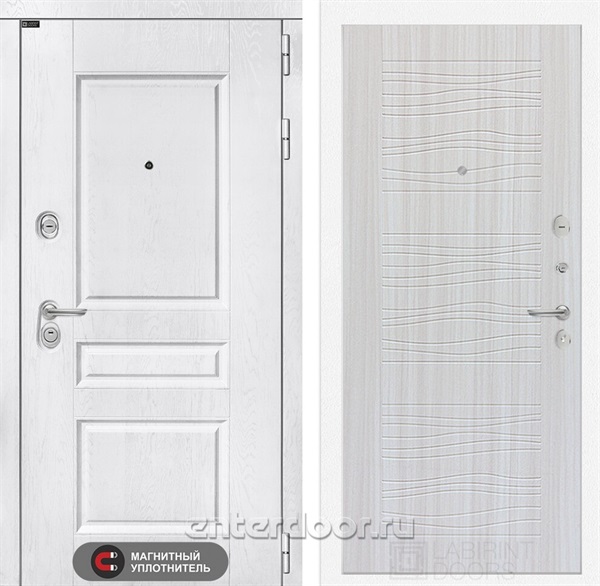 Входная металлическая дверь Лабиринт Версаль 06 (Альберо браш / Сандал белый)
