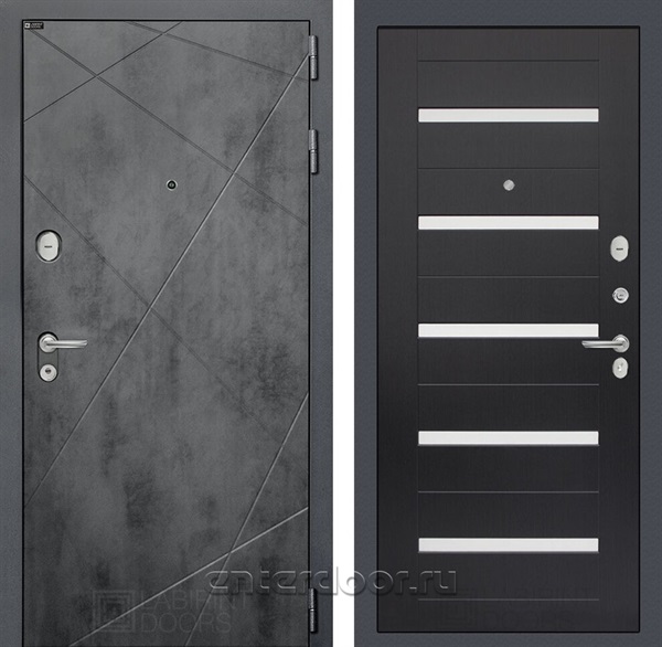 Входная металлическая дверь Лабиринт Лофт 01 (Бетон темный / Венге)