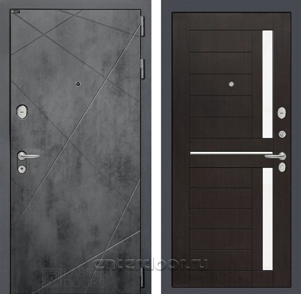 Входная металлическая дверь Лабиринт Лофт 02 (Бетон темный / Венге)