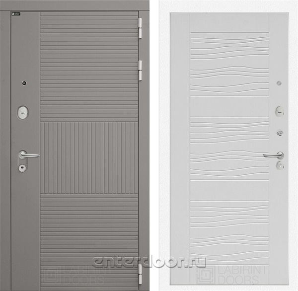 Входная металлическая дверь Лабиринт Formo 06 (Шато Латте / Белое дерево)