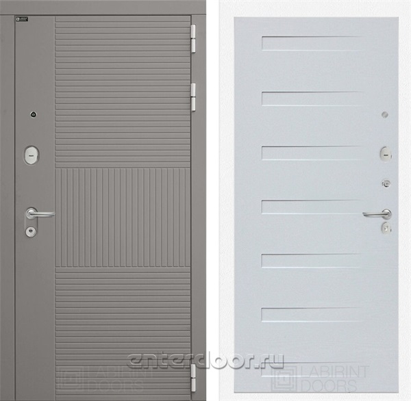 Входная металлическая дверь Лабиринт Formo 14 (Шато Латте / Дуб кантри белый горизонтальный)