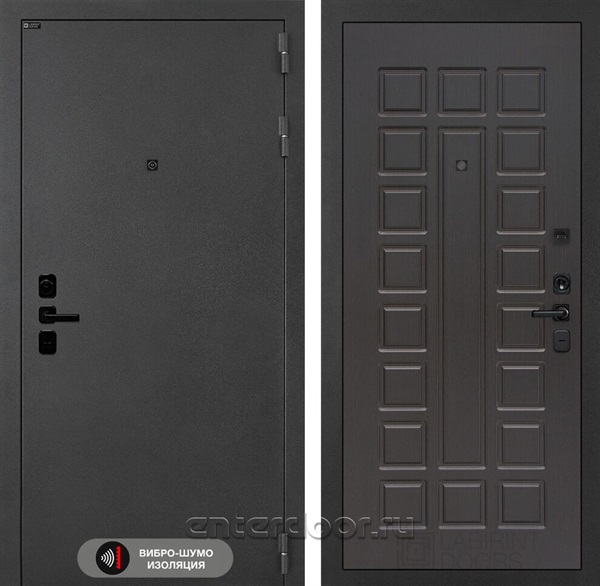 Входная металлическая дверь Лабиринт Acustic 04 (Муар серый / Венге)