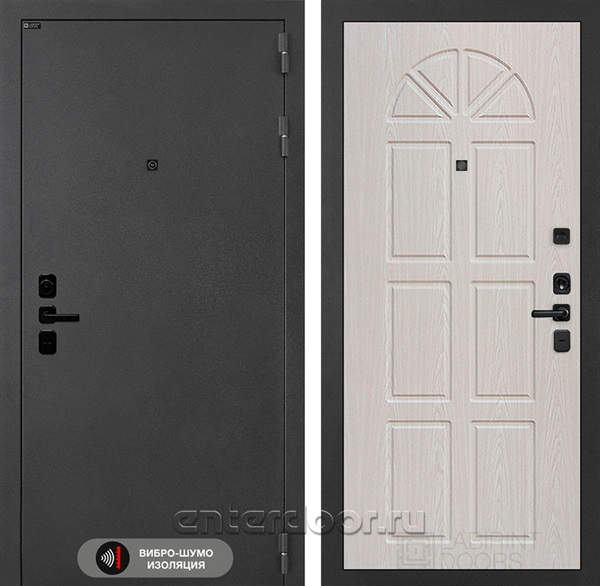 Входная металлическая дверь Лабиринт Acustic 15 (Муар серый / Алмон 25)
