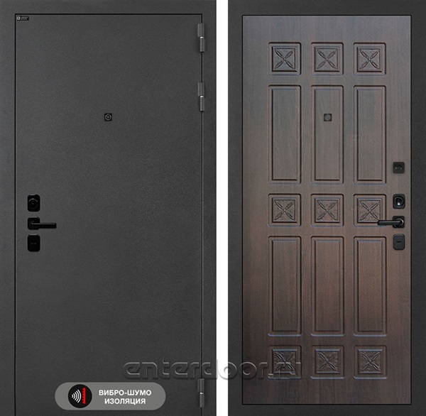 Входная металлическая дверь Лабиринт Acustic 16 (Муар серый / Алмон 28)