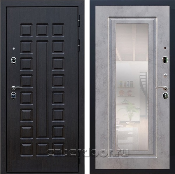Входная металлическая дверь Армада Сенатор 3К с зеркалом ФЛЗ-120 (Венге / Бетон темный)