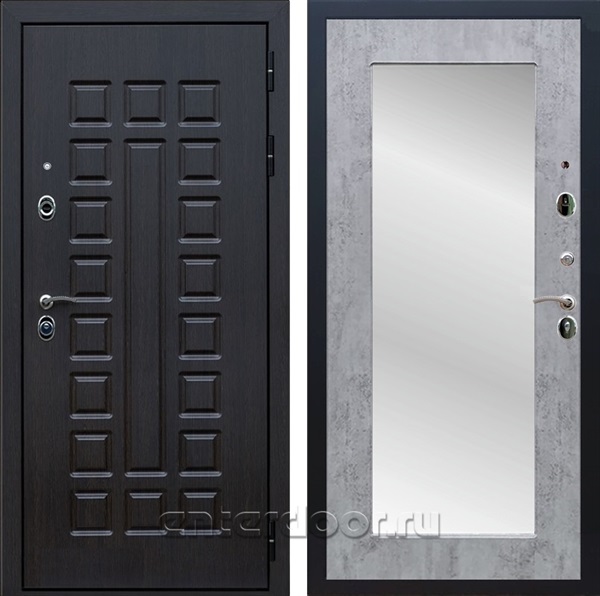 Входная металлическая дверь Армада Сенатор 3К с зеркалом Пастораль (Венге / Бетон тёмный)
