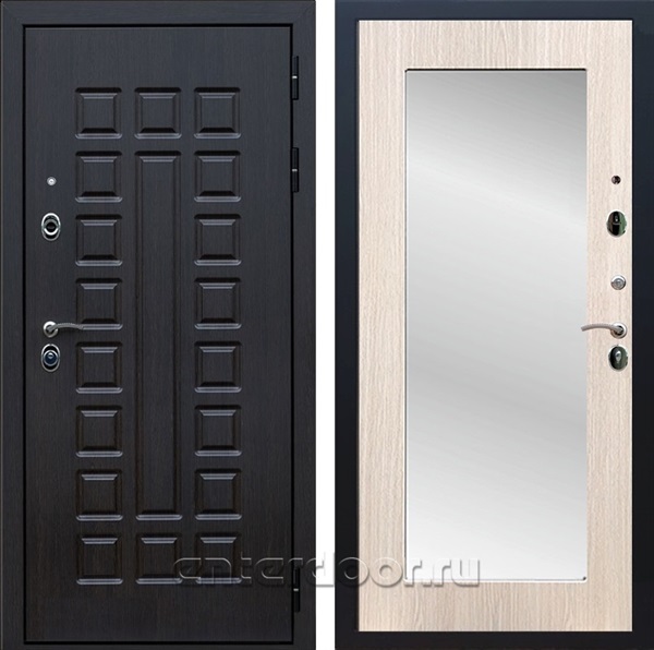 Входная металлическая дверь Армада Сенатор 3К с зеркалом Пастораль (Венге / Дуб белёный)