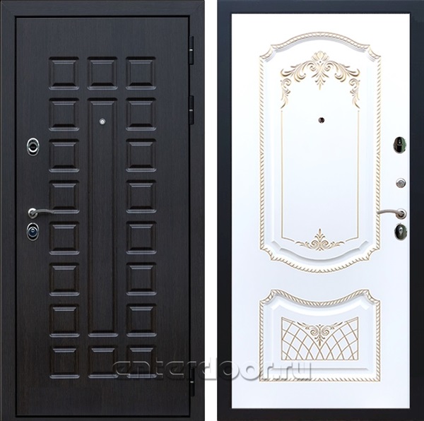 Входная металлическая дверь Армада Сенатор 3к ФЛ-317 (Венге / Белый патина Золото)