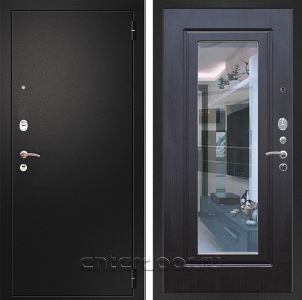 Входная металлическая дверь Армада Арсенал с зеркалом ФЛЗ-120 (Черный муар / Венге)