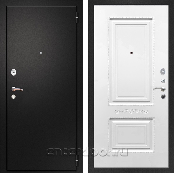 Входная металлическая дверь Армада Арсенал ФЛ-04 (Черный муар / Белый матовый)