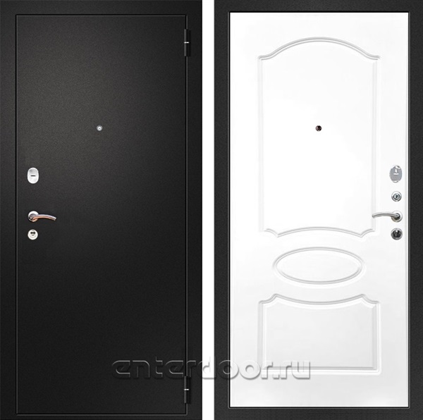 Входная металлическая дверь Армада Арсенал ФЛ-128 (Черный муар / Белый матовый)