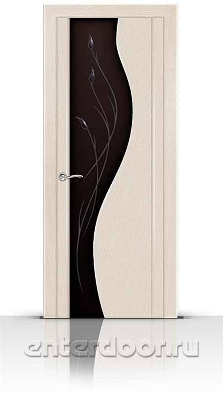 Межкомнатная дверь Корунд со стеклом (Беленый дуб, Шпон)