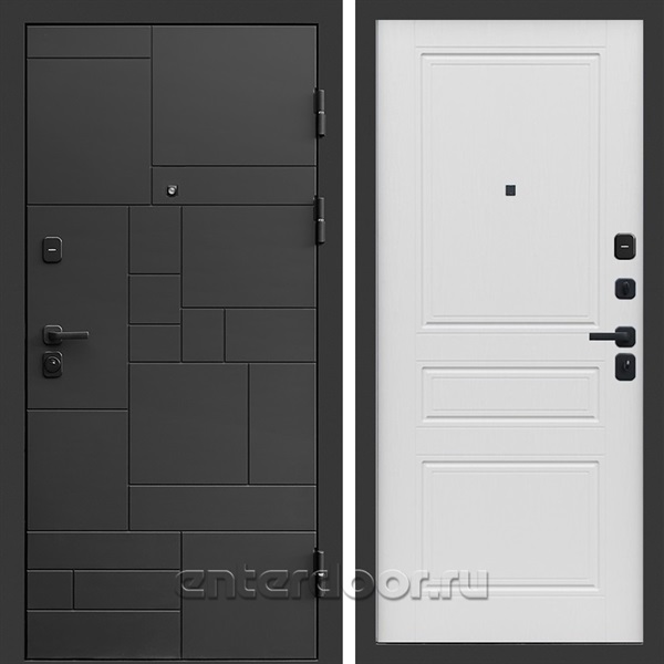 Входная дверь Квадро Стайл 3к Классика (Чёрный / Лиственница белая)