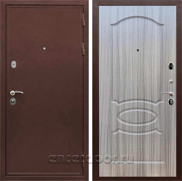 Входная дверь Армада Престиж сталь 3 мм ФЛ-128 (Медный антик / Сандал серый) - фото 111791