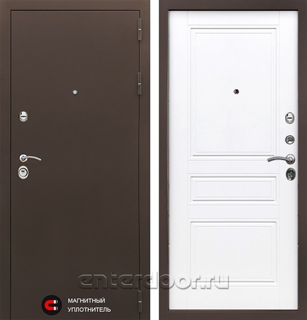 Входная дверь Престиж 3к Классика (Медный антик / Белый матовый)